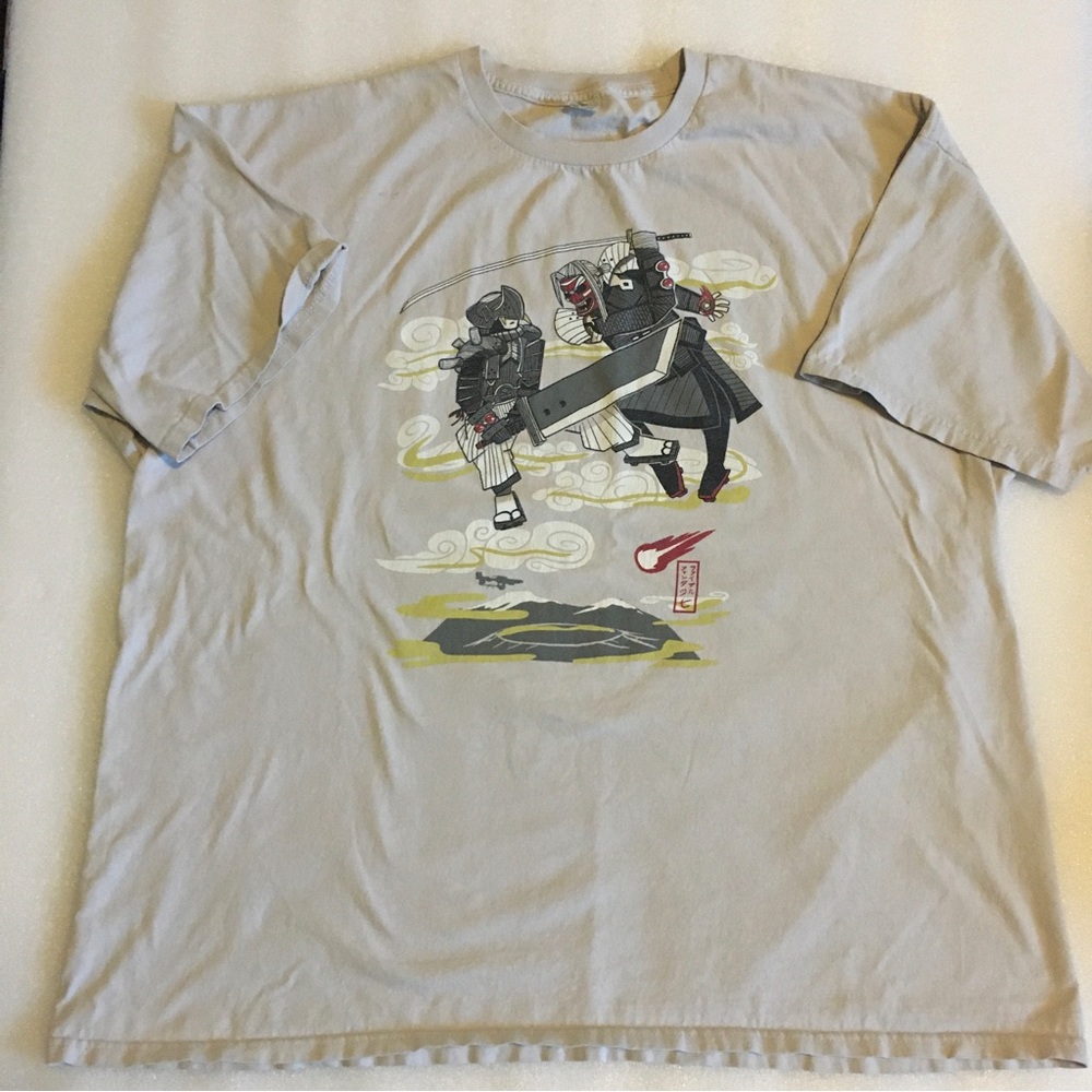 Sephiroth vs Cloud Ukiyo-e style~Tee Fury~Final Fantasy T-Shirt~2XL~Battle Scene